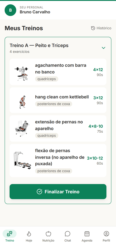 App do aluno — PWA instalável